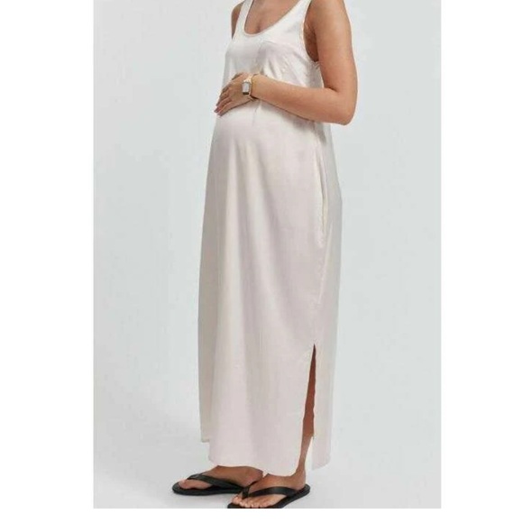 Legoe Dresses & Skirts - Legoe Heritage Women's Pink Satin Seville Nursing Dress Slip Maxi Dress